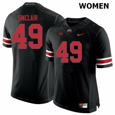 Women's Ohio State Buckeyes #49 Darryl Sinclair Blackout Nike NCAA College Football Jersey New Release NRX3244XJ